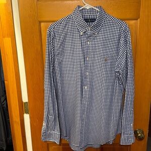 Ralph Lauren -  Dark Blue & White gingham shirt - Large